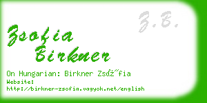 zsofia birkner business card